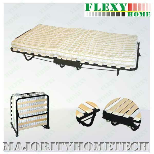 wooden slatted bed with headboard, good quality single bed, camping bed--FODRWB1