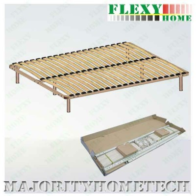 double KD metal bed frame -wooden mattress support plywood bed frame